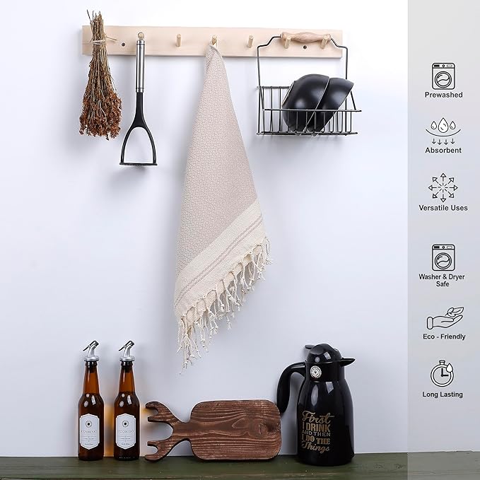 Evelynen Turkish Hand Towels for Bathroom & Kitchen Towels Decorative Set of 2 - Image 4