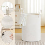 Tall Laundry Basket with Handles, 72L Portable Dirty Clothes Hamper, Boho - Image 3
