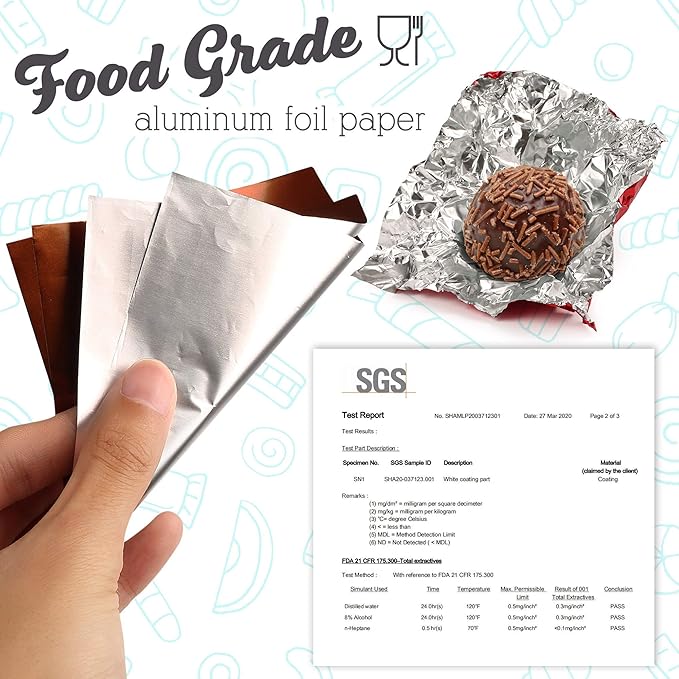 LotFancy Foil Candy Wrappers for Chocolates, 4x4 inch, Square Colored Foil - Image 2