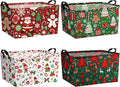 4 Pack Christmas Storage Bin Collapsible Large Christmas Storage Baskets by Bulyoou