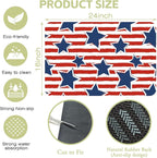 Dish Drying Mat Watercolor Blue Star Red Stripes Kitchen Mat 16"x24" Bsorbent - Image 4