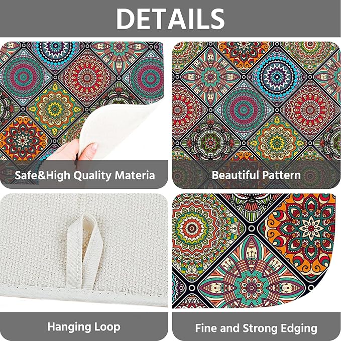 Dish Drying Mat for Kitchen Counter 16x18 Inch, Super Absorbent Dish Drainer Mat - Image 4