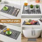 Stone Dish Drying Mats for Kitchen Counter, 23.6''x15.3'' Foldable Quick Dry - Image 7