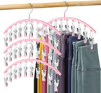 Legging Organizer for Closet, Metal Yoga Pants Hangers 4 Pack w/10 Clips Holds by Volnamal