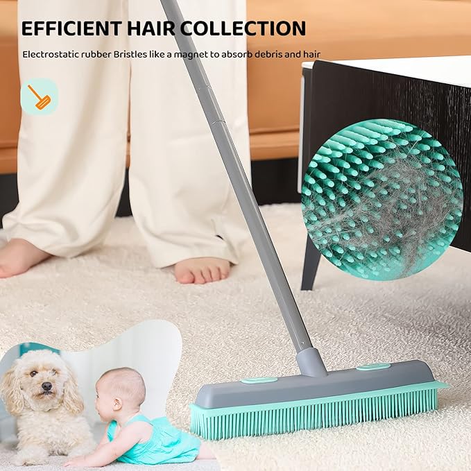 Conliwell Rubber Broom Carpet Rake - Image 8