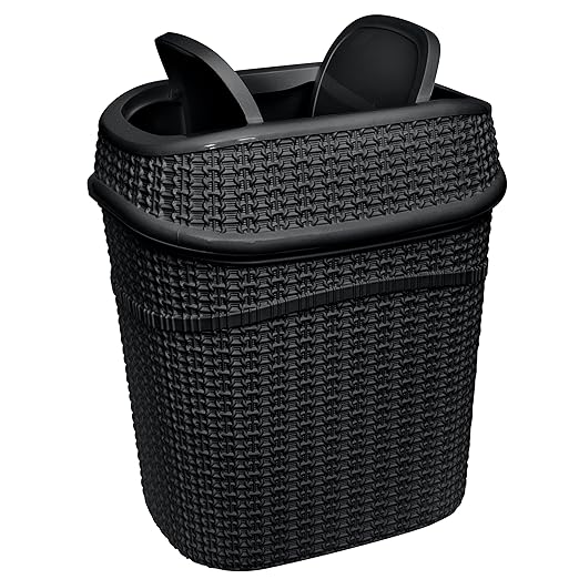 Bath Bliss 2 Pack Sailor Knot Swing Top Waste Bin | Dimensions: 11.22" x 8.27" - Image 3