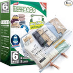 TAILI 6 Pack Vacuum Storage Bags, LONG SIDE ZIP, Storage Bulky Beddings by TAILI