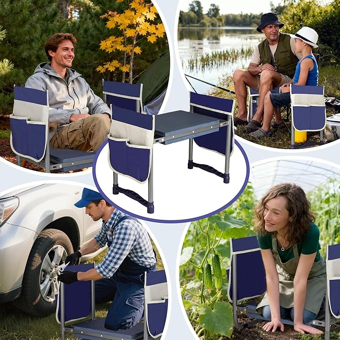 Luvenia Garden Kneeler and Seat,Foldable Garden Stool 10.8" Wider Heavy Duty 2-in-1 Kneeling Pad,Bench Kneeler and Seat Gardening Gifts for Women,Men,Seniors,Grandparents - Image 8