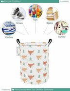 FANKANG Storage Basket, Nursery Hamper Canvas Laundry Basket Foldable - Image 3