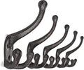 Ambipolar 5-Pack TriLeg Coat Hooks. Wall Mounted, Heavy Duty Decorative Black by Ambipolar