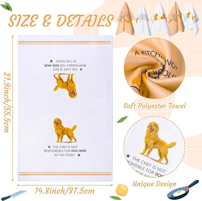R HORSE Golden Retriever Kitchen Dish Towels - Image 2