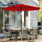 AreShark 9 FT Patio Umbrella for Outdoor, Outdoor Table Umbrella with Push Button Tilt and Crank, Outdoor Patio Umbrellas with 8 Sturdy Ribs for Market, Garden, Pool (Red) - Image 2