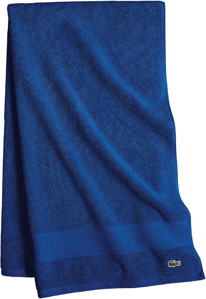 Lacoste Heritage 100% Supima Cotton Bath Sheet, Surf Blue, Premium Super Soft by LACOSTE