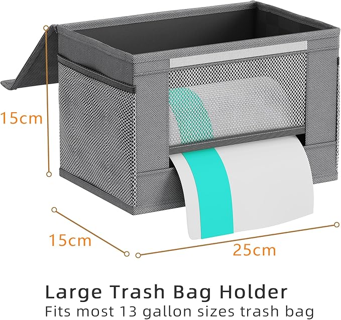 Trash Bag Holder Dispenser 2 Pack, Oxford Cloth Garbage Bag Storage Organizer - Image 2