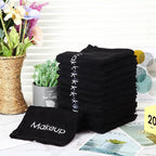 Panelee 12 Pcs Makeup Washcloths Bulk 13 Inch Black Makeup Towels Cotton Face - Image 3