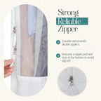 Premium 60” Cotton Garment Bag For Hanging Clothes And Storage | Wide 6” Gusset - Image 4