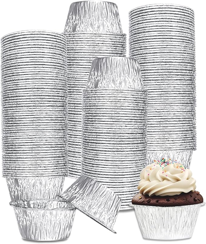 Aluminum Foil Baking Cups 150 Pcs, SUPPHOUS 4 Oz Disposable Ramekin Aluminum by SUPPHOUS