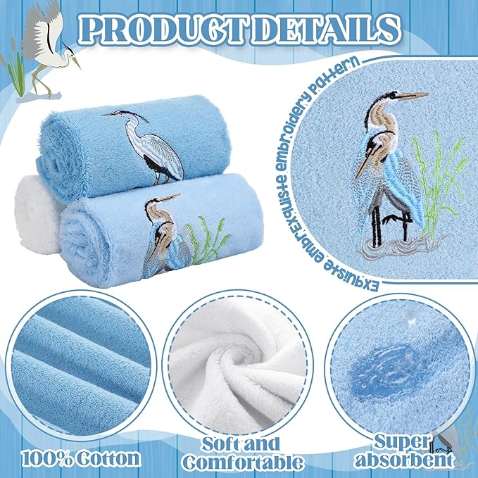 3 Pack Heron Coastal Hand Towels - Image 4