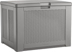 Rubbermaid Medium Resin Outdoor Storage Deck Box (74 Gal) Weather Resistant Gray Deck Organization for Home/Backyard/Pool Chemicals/Toys/Garden Tools/Porch/Patio Cushions by Rubbermaid