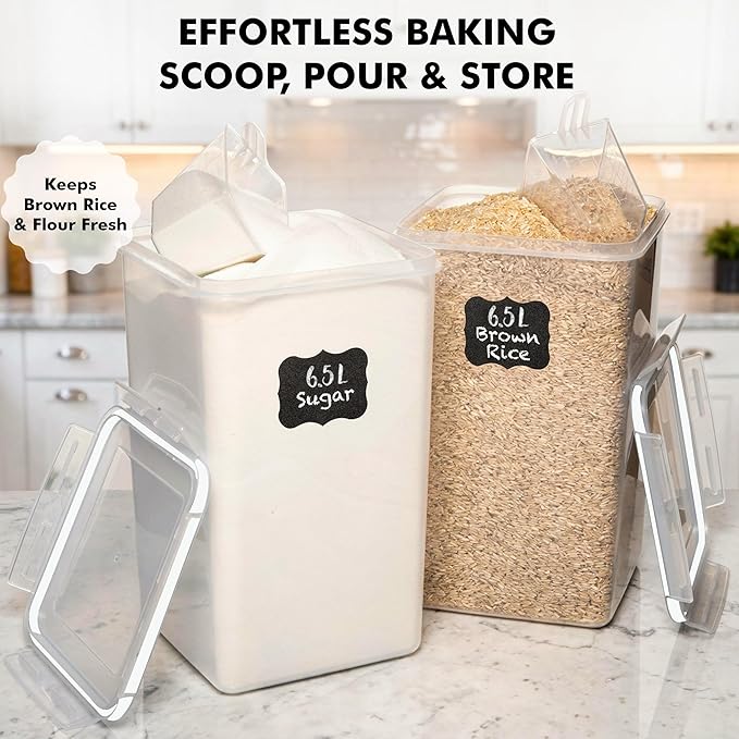 WHITE FEATHER SUPPLIES 2 PC Large Food Storage Containers - Image 2