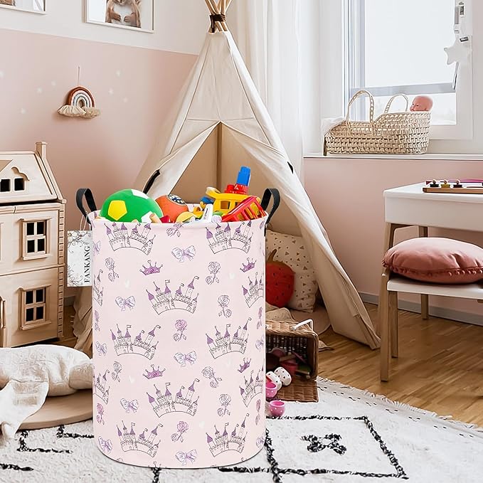 FANKANG Storage Basket, Nursery Hamper Canvas Laundry Basket Foldable - Image 5