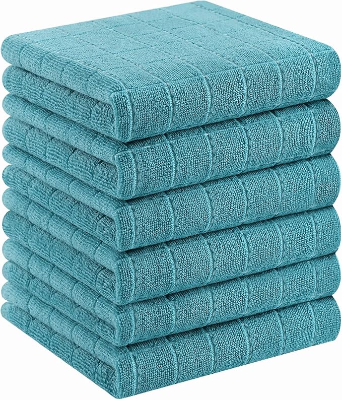Homaxy 100% Cotton Terry Kitchen Towels, Checkered Designed, Soft and Super by Homaxy