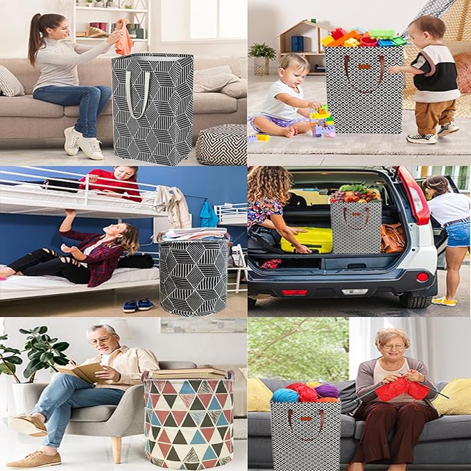 Waterproof Laundry Hamper 75L Collapsible Laundry Basket Extended Cotton Handle - Image 6