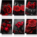 Breling Set of 6 Red Rose Kitchen Towels Vintage Themed Dish Towel Bathroom by Breling