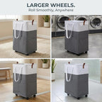 Laundry Basket with Wheels – Foldable, Space-Saving, Fabric Slim Laundry Hamper - Image 8