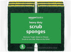 Amazon Basics Heavy Duty Scrub Sponges, Dual-Sided Design, Packaging may vary by AmazonBasics