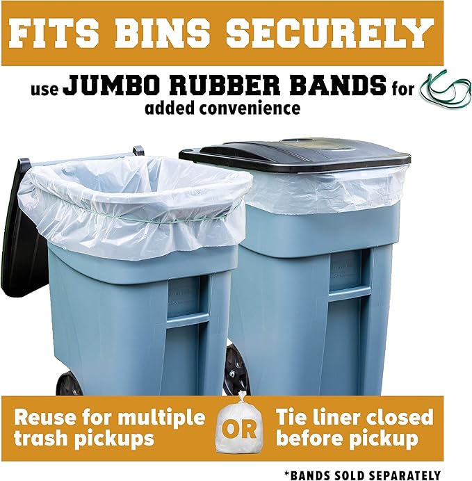 Plasticplace 65 gallon Trash Bags │ 1.5 Mil │ Clear Heavy Duty Garbage Can - Image 5