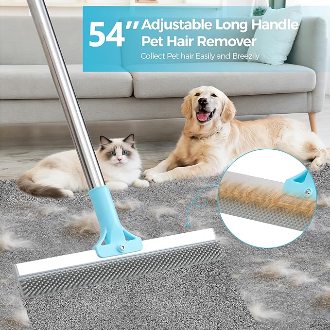 Carpet Rake for Pet Hair Removal, 2026 Upgraded Reusable Pet Hair Remover Broom - Image 3