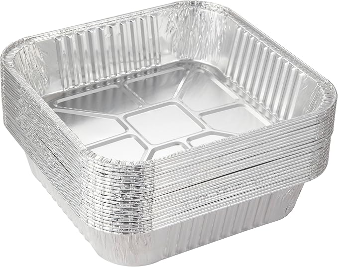 10pack- 8 x 8 Aluminum foil Pans Disposable Heavy Duty Square baking Cake Pan - Image 3