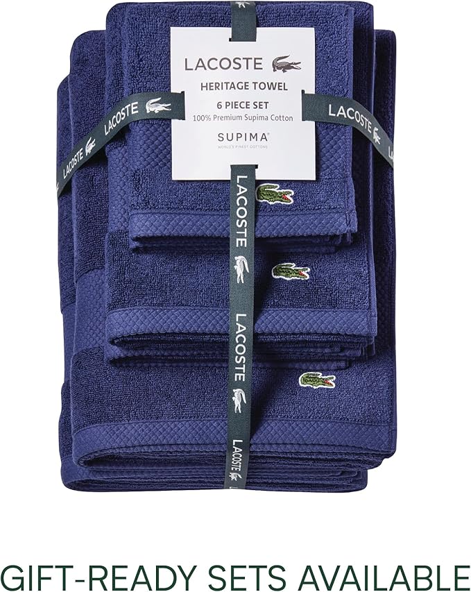 Lacoste Heritage 100% Supima Cotton Tub Mat, Premium Super Soft Bath Towel - Image 5