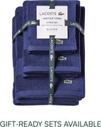 Lacoste Heritage 100% Supima Cotton Hand Towel, Premium Super Soft Bath Towel - Image 3