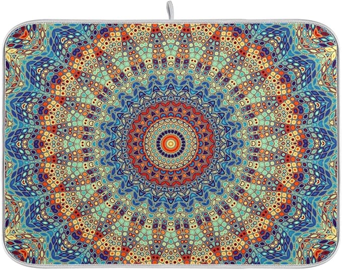 Bohemian Mandala Dish Drying Mat by Sweetshow