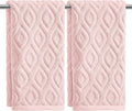 Artoid Mode 2 Pcs Pink 3D Diamond Grid Jacquard Hand Towels by ArtoidMode
