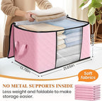 Fab totes 8 Pack Clothes Storage, Foldable Thick Fabric Blanket Storage Bags - Image 2