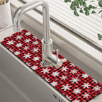 Christmas Snowflake Kitchen Sink Splash Guard Mat Buffalo Plaid Absorbent Fast by Unknown