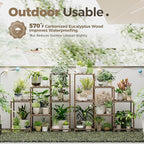 Bamworld 2 Sets of Package Plant Stands Indoor Wood Plant Shelf Outdoor Tiered Plant Rack for Multiple Plants Ladder Plant Holder Plant Table for Plant Pots Boho Home Decor for Gardening Gifts - Image 2