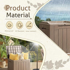Flamaker 2 Pack Deck Box 31 Gallon Waterproof Resin Storage Box with Lid Indoor Outdoor Delivery Box Storage Bin for Patio Cushions (Light Brown) - Image 5