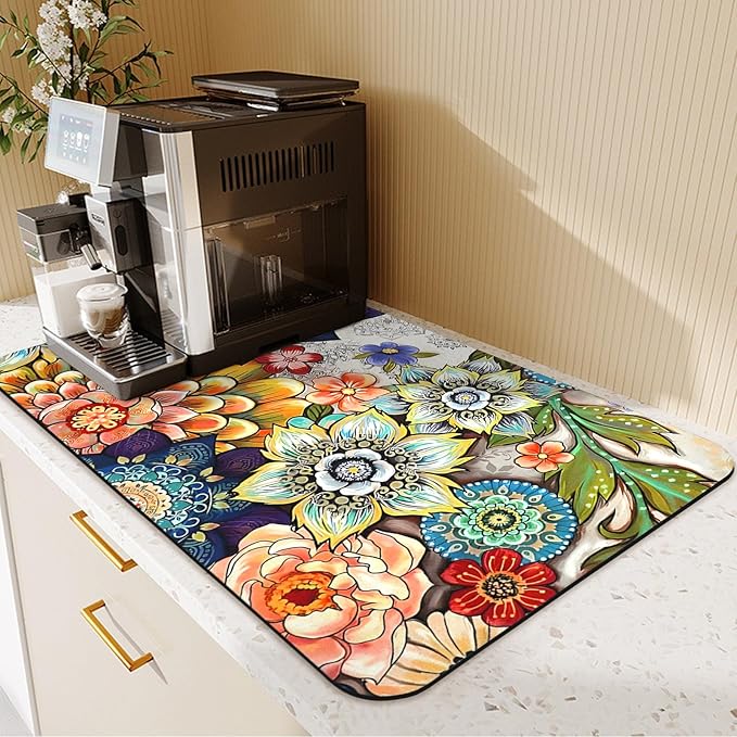 24.5" x 15.5" Dish Drying Mat & 24" x 5.5" Sink Splash Guard, Super Absorbent - Image 4