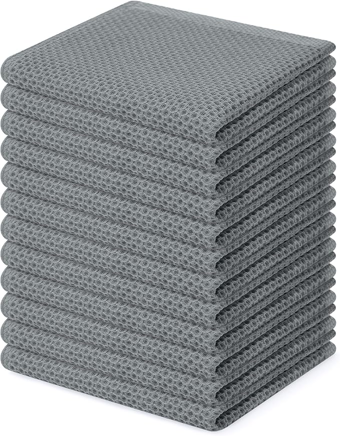 Homaxy 100% Cotton Waffle Weave Kitchen Dish Cloths, Ultra Soft Absorbent Quick by Homaxy