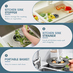 Kitchen Sink Drain Strainer 3 in 1, 304 Stainless Steel Pop Up Sink Stopper - Image 6