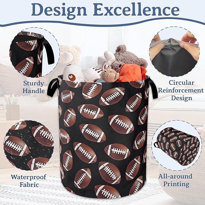 American Football Laundry Basket, Oxford Cloth Laundry Hamper - Image 4