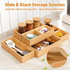 SpaceWhisper Bamboo Drawer Organizer, 10-Piece Drawer Divider - Image 4