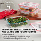 Pyrex Freshlock Glass Food Storage Containers Set, Airtight & Leakproof Plastic - Image 2