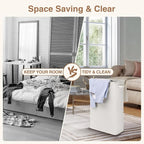 Slim Laundry Basket with Lid and Handles, Foldable Laundry Basket - Image 7