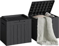 Devoko 30 Gallon Resin Deck Box 2 Pack Outdoor Indoor Waterproof Storage Box for Patio Furniture Pool Accessories Storage for Cushion Garden Tools (Black, 2 Pack) by DEVOKO