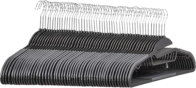Amazon Basics Non-slip Heavy Duty Space Saving Plastic Hangers by AmazonBasics